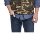 Jaqueta masculina à prova de intempéries com estampa camuflada e colete de lã de seixo verde tamanho extragrande