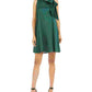Robbie Bee Vestido de noite feminino sem mangas, gola alta, acima do joelho, ajuste evasê, verde, tamanho 14, pequeno