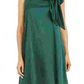 Robbie Bee Vestido de noite feminino sem mangas, gola alta, acima do joelho, ajuste evasê, verde, tamanho 14, pequeno