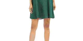 Robbie Bee Vestido de noite feminino sem mangas, gola alta, acima do joelho, ajuste evasê, verde, tamanho 14, pequeno