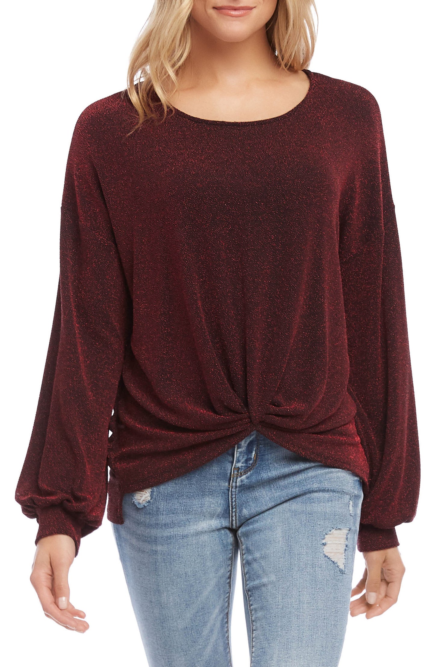 Karen Kane Top Feminino com Torção Frontal Vermelho Tamanho P