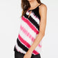 INC International Concepts Top Halter Tie-Dyed Feminino Preto Tamanho Grande