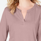 Charter Club Petite Supima Cotton Top com decote aberto para mulheres, rosa, tamanho PS/M
