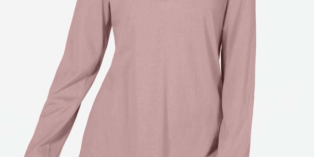Charter Club Petite Supima Cotton Top com decote aberto para mulheres, rosa, tamanho PS/M