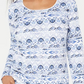 Karen Scott Blusa feminina aquarela com decote redondo, branca, tamanho grande