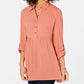 Camisa túnica babydoll feminina Style &amp; Co laranja tamanho PL