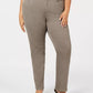 Jeans feminino estilo &amp; co com controle de barriga, perna reta, marrom, tamanho pequeno pequeno