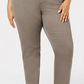 Jeans feminino estilo &amp; co com controle de barriga, perna reta, marrom, tamanho pequeno pequeno