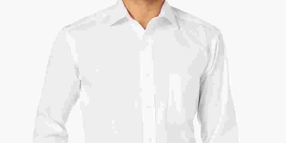 Camisa social clássica masculina Club Room Big &amp; Tall Regular Fit, branca, tamanho 17