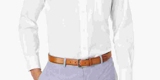 Camisa social clássica masculina Club Room Big &amp; Tall Regular Fit, branca, tamanho 17
