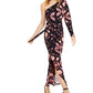 Vestido longo feminino estampado de um ombro da INC International Concepts, preto, tamanho 2XL