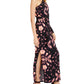 Vestido longo feminino estampado de um ombro da INC International Concepts, preto, tamanho 2XL