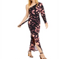 Vestido longo feminino estampado de um ombro da INC International Concepts, preto, tamanho 2XL