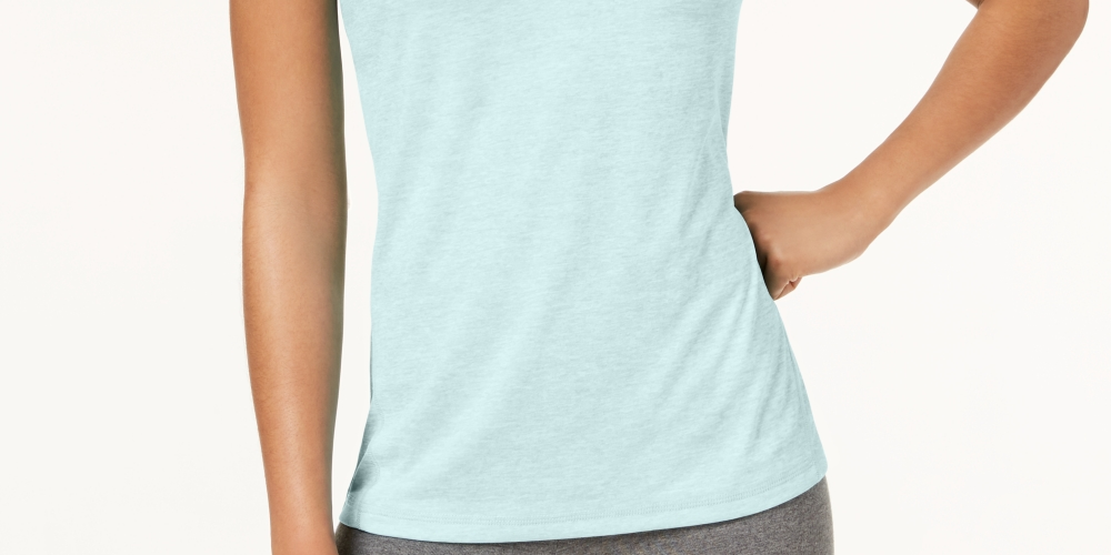 Camiseta feminina Ideology para corrida e fitness, azul, tamanho X-S