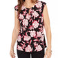 Regata feminina Kasper com estampa floral e decote vazado, rosa, tamanho PS