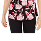 Regata feminina Kasper com estampa floral e decote vazado, rosa, tamanho PS
