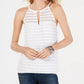 INC International Concepts Top Halter Feminino com Decote Ilusão Branco Tamanho XL