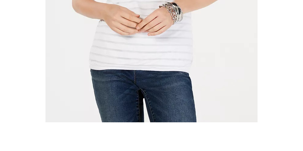 INC International Concepts Top Halter Feminino com Decote Ilusão Branco Tamanho XL