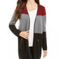 Suéter feminino Charter Club Milano Colorblocked Cotton Completer, preto, tamanho GG