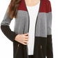 Suéter feminino Charter Club Milano Colorblocked Cotton Completer, preto, tamanho GG