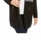 Suéter feminino Charter Club Milano Colorblocked Cotton Completer, preto, tamanho GG