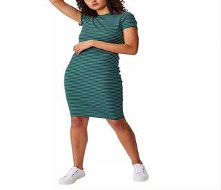 Cotton On Women's Essential Short Sleeve Bodycon Midi Dress Green Size XL