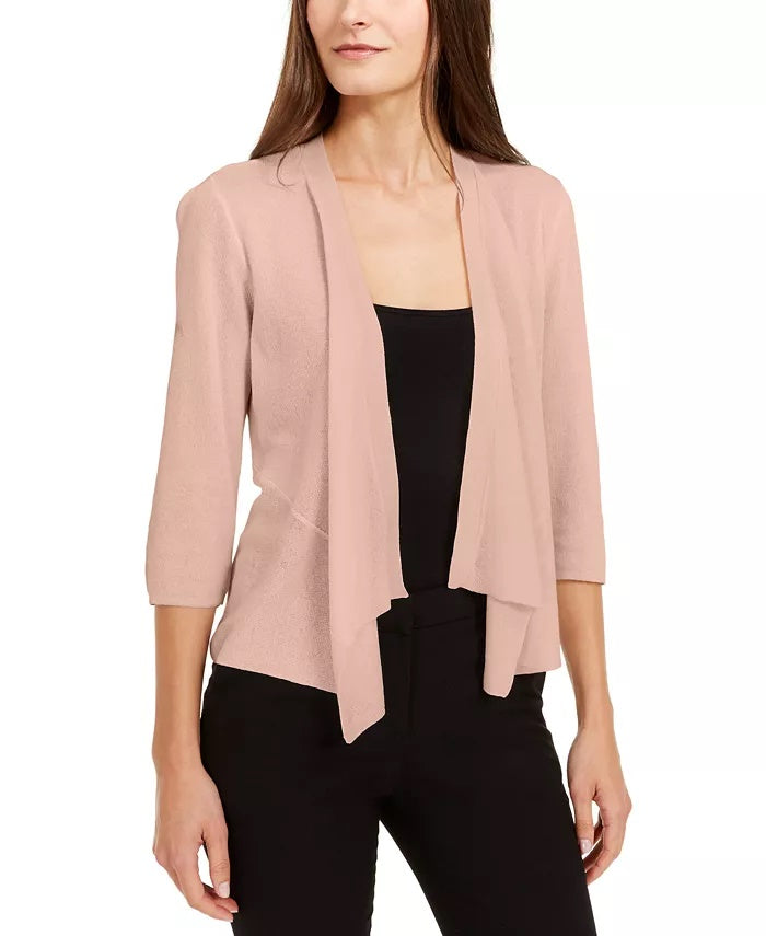 Cardigan feminino Alfani com frente aberta e drapeado, rosa, tamanho extrapequeno