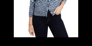 Cardigan feminino com botões tingidos no espaço, azul, tamanho extrapequeno, da Charter Club