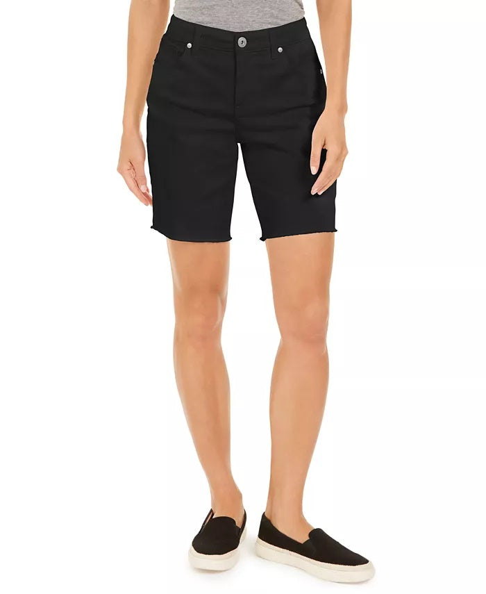 Bermuda feminina Raw Edge da Style &amp; Co, preta, tamanho 8