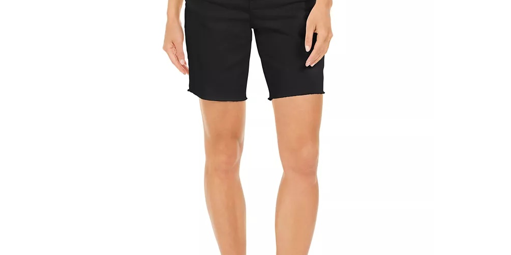 Bermuda feminina Raw Edge da Style &amp; Co, preta, tamanho 8