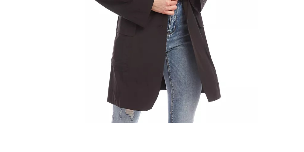 Jaqueta de viagem dobrável feminina Karen Kane, preta, tamanho pequeno