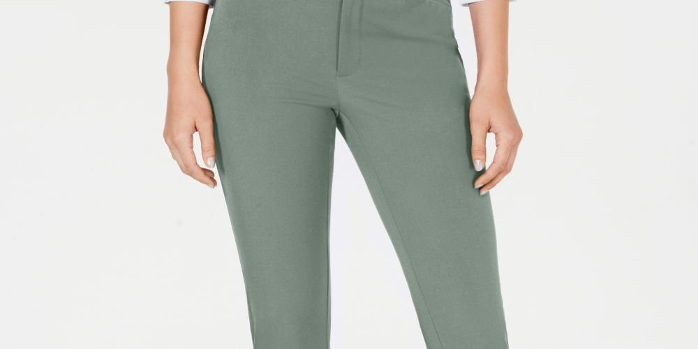 Calça feminina Charter Club Newport Tummy Control Slim Fit, verde, tamanho 14