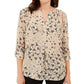 Blusa Maria com estampa floral feminina Charter Club, tamanho médio, amarelo, pequena