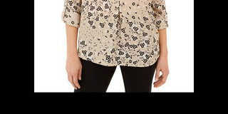 Blusa Maria com estampa floral feminina Charter Club, tamanho médio, amarelo, pequena