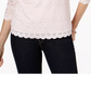 Top de renda feminino Charter Club com manga 3/4, branco, tamanho X-S