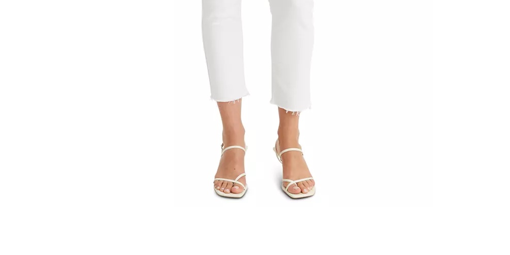 Calça jeans skinny Levi's Classic com botões frontais, tamanho 10, feminina, branca