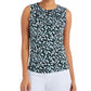 Blusa Calvin Klein Feminina Estampa Floral Plissada Preto/Roxo Tamanho XG