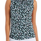 Blusa Calvin Klein Feminina Estampa Floral Plissada Preto/Roxo Tamanho XG