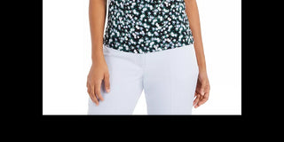 Blusa Calvin Klein Feminina Estampa Floral Plissada Preto/Roxo Tamanho XG