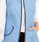 Colete feminino Charter Club Petite de algodão acolchoado com zíper frontal, azul, tamanho pequeno