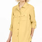 Camisa utilitária feminina Charter Club bege - tamanho grande