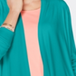 Karen Scott Cardigan Feminino Drapeado Frente Aberta Azul Tamanho M