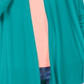 Karen Scott Cardigan Feminino Drapeado Frente Aberta Azul Tamanho M
