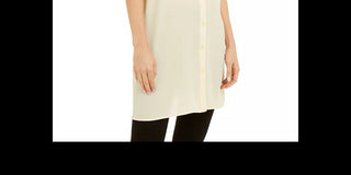 Camisa túnica feminina Alfani Roll-Tab amarela tamanho X-G