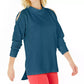 Blusa feminina Ideology com ombros descobertos e aberturas, azul, tamanho médio