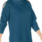 Blusa feminina Ideology com ombros descobertos e aberturas, azul, tamanho médio