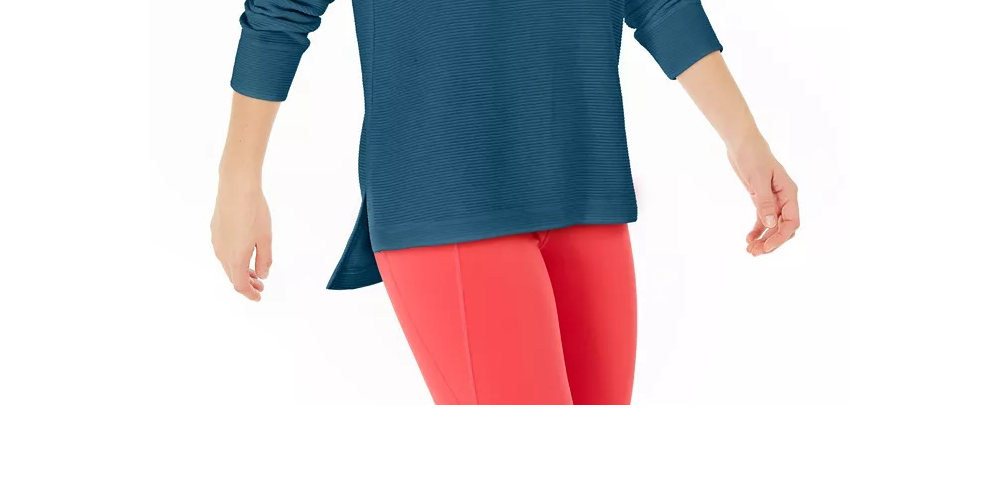 Blusa feminina Ideology com ombros descobertos e aberturas, azul, tamanho médio