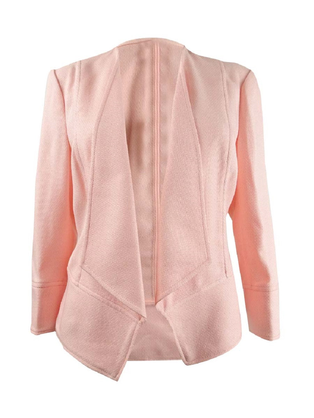 Jaqueta feminina Anne Klein com textura drapeada frontal, rosa, tamanho médio