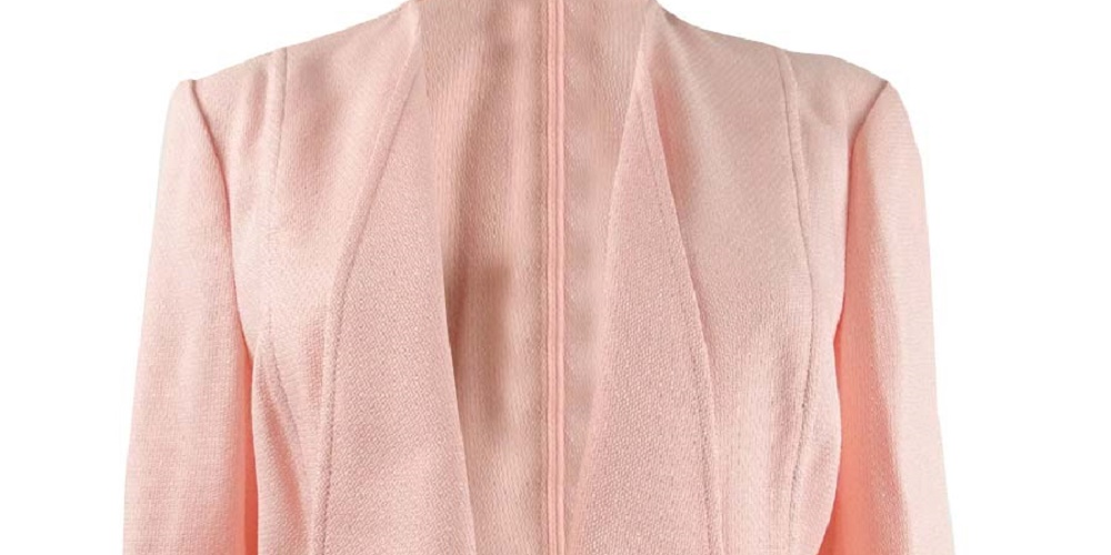 Jaqueta feminina Anne Klein com textura drapeada frontal, rosa, tamanho médio