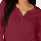 Karen Scott Top Henley de Algodão Feminino Vermelho Tamanho X-G